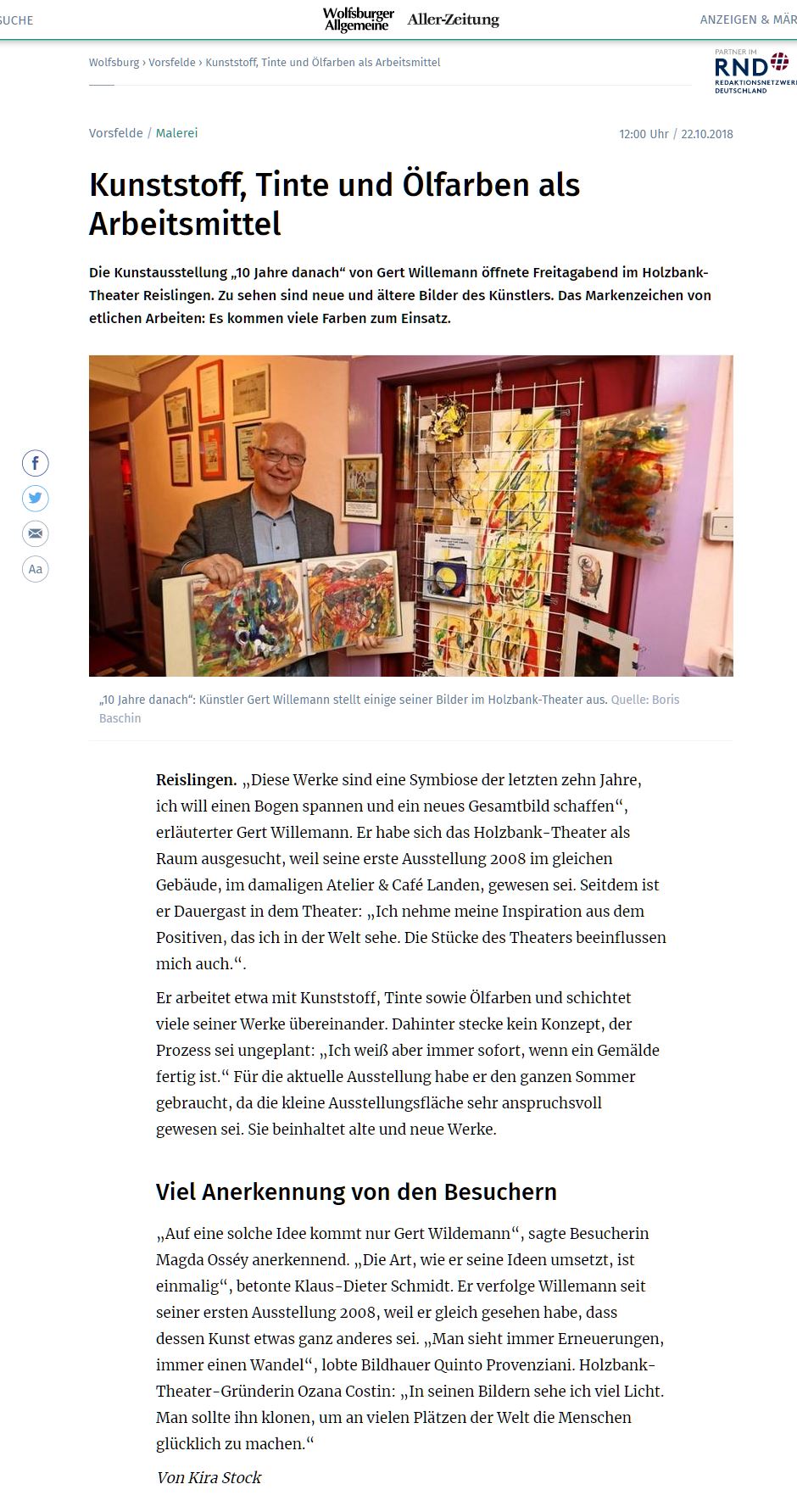 WAZ-Artikel vom 22.10.2018